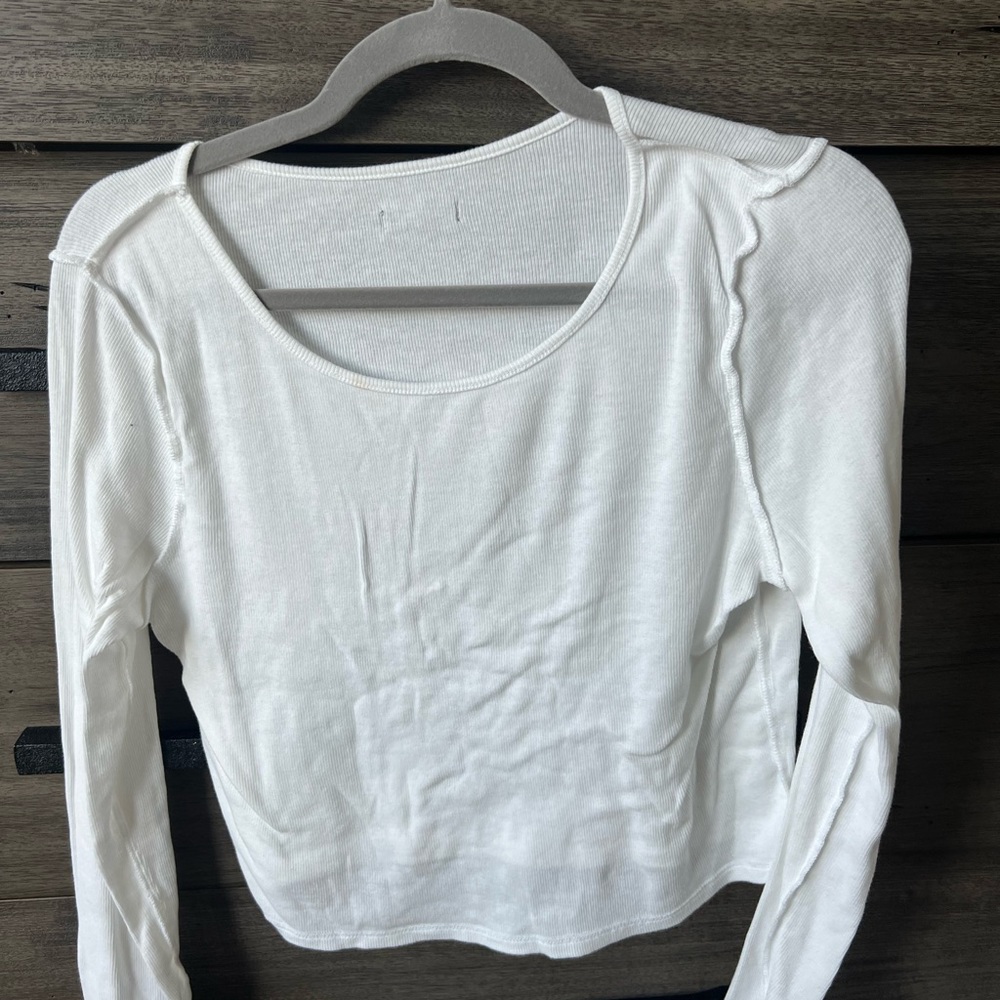 Wild fable white long sleeve crop top